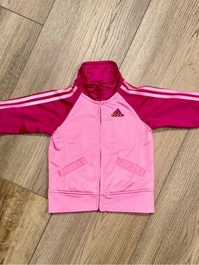 adidas Pink & Magenta Girls Zip Track Jacket